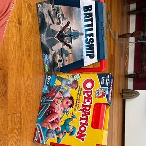 Hasbro Battleship and Operation Game Set - Blue, Red, Yellow